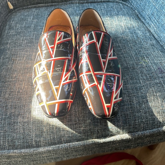 Christian Louboutin Black and Red Patterned Loafers - Picture 12 of 15